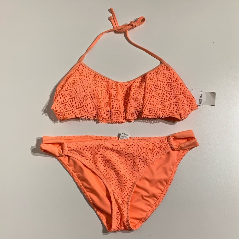 HOT WATER Bluckle Swim Bikini Orange Beach/ Pool Size XL